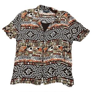 90s Vintage Geometric Blouse Size L